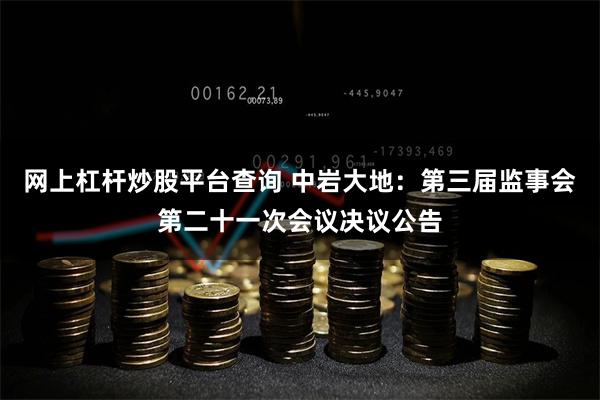 网上杠杆炒股平台查询 中岩大地：第三届监事会第二十一次会议决议公告